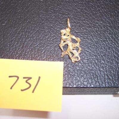 14K Yellow Gold Cast Pendant