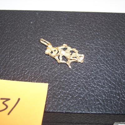 14K Yellow Gold Cast Pendant