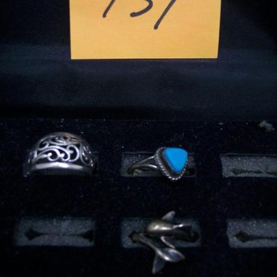 Lot of 3 Sterling Silver Rings
