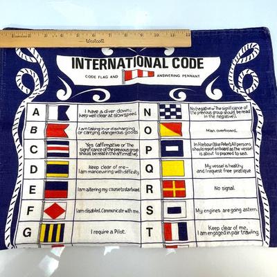 Vintage Nautical Sailing Boating International Code Flag Chart Tea ...
