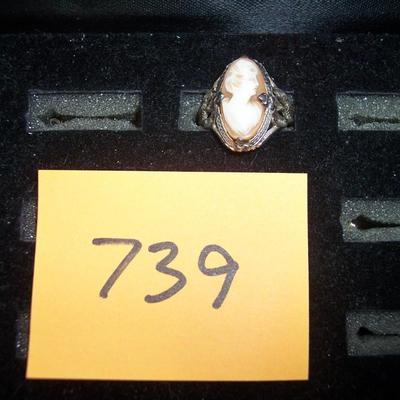 Sterling Silver Filigree Cameo Ring