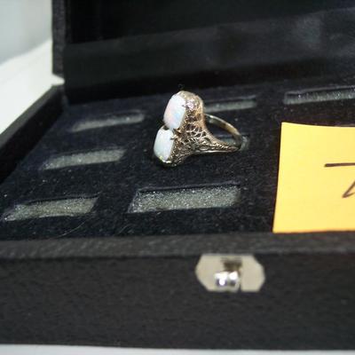 14K Gold Opal Filigree Edwardian Ring