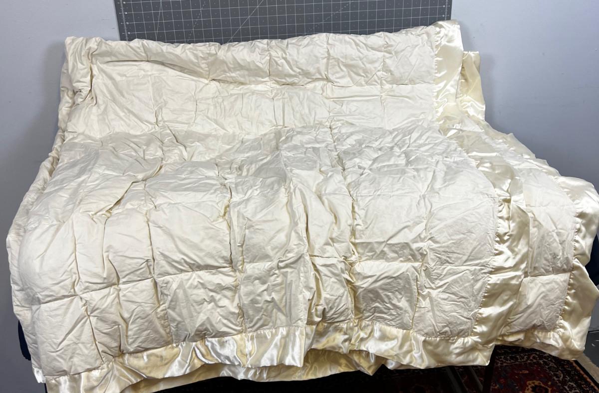 Queen Down Feather Blanket with Satin Edge