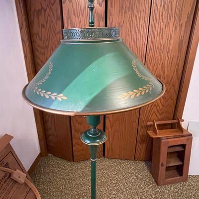 1930's Tole floor lamp with floating table