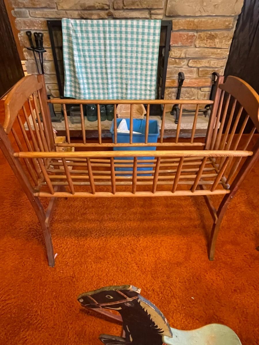 Antique wooden crib