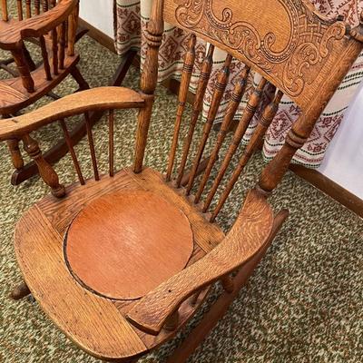 Another fine chamber pot chair / Antique rocker
