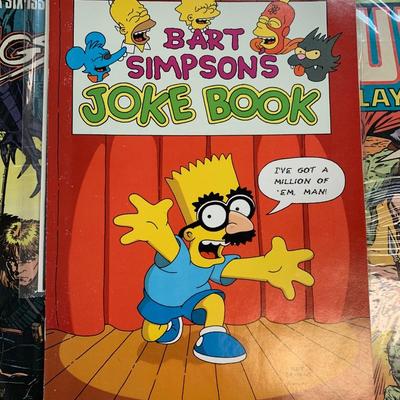 LOT 17R: Mixed Collection of Marvel Comics Along w/Bart Simpson's Joke Book