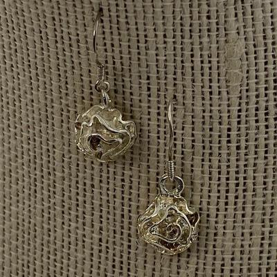 LOT 36: 16â€ Italian Silver Chain & Two Pair of Earrings