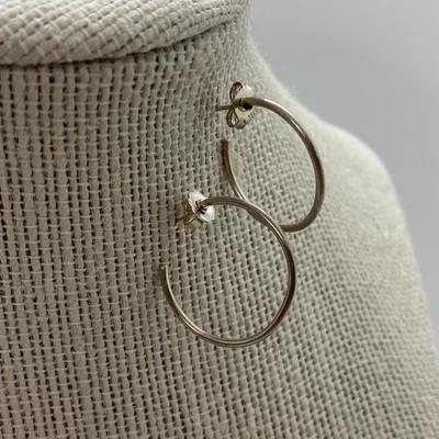 LOT 36: 16â€ Italian Silver Chain & Two Pair of Earrings