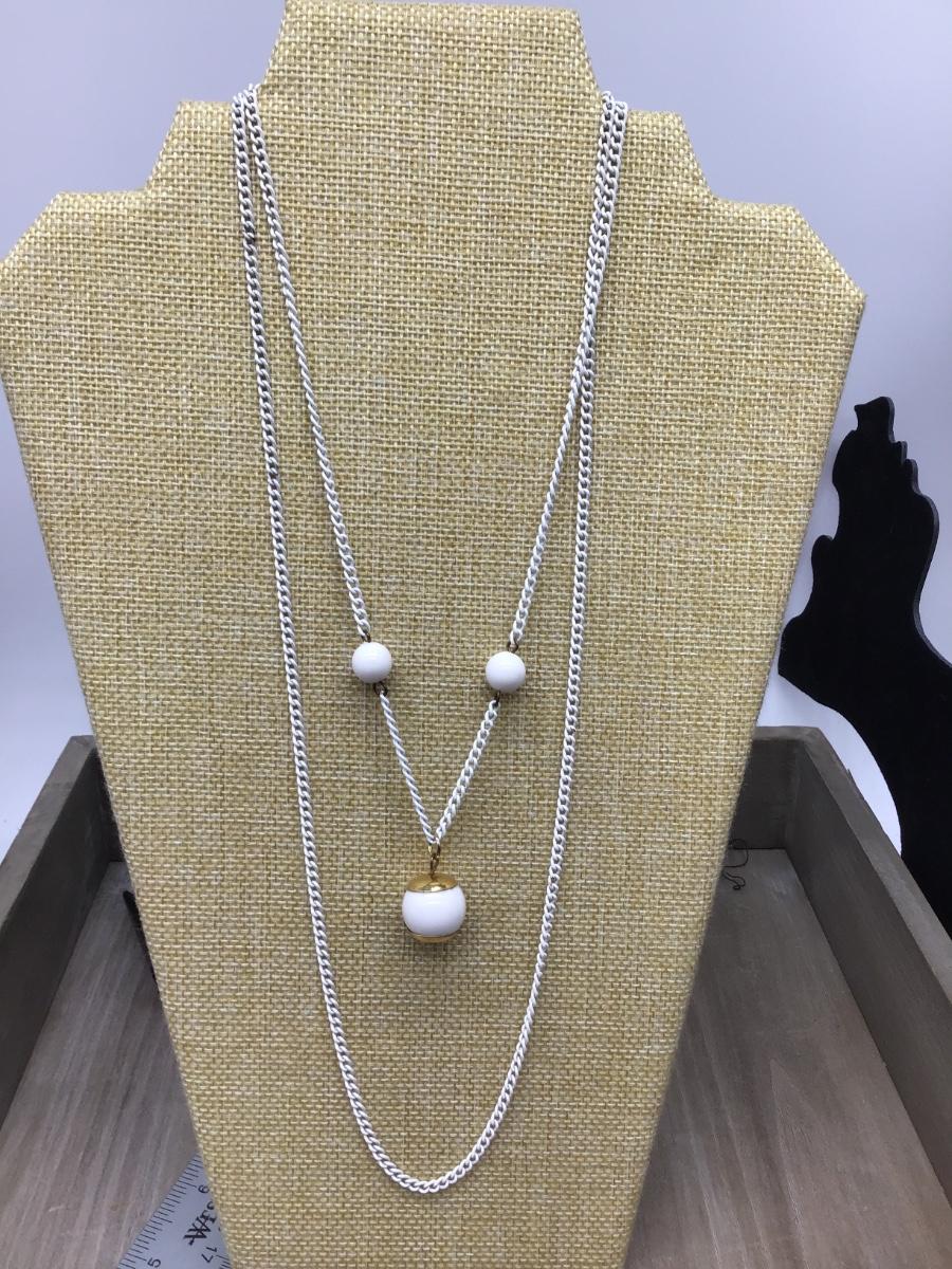 White Bead Chain Necklace