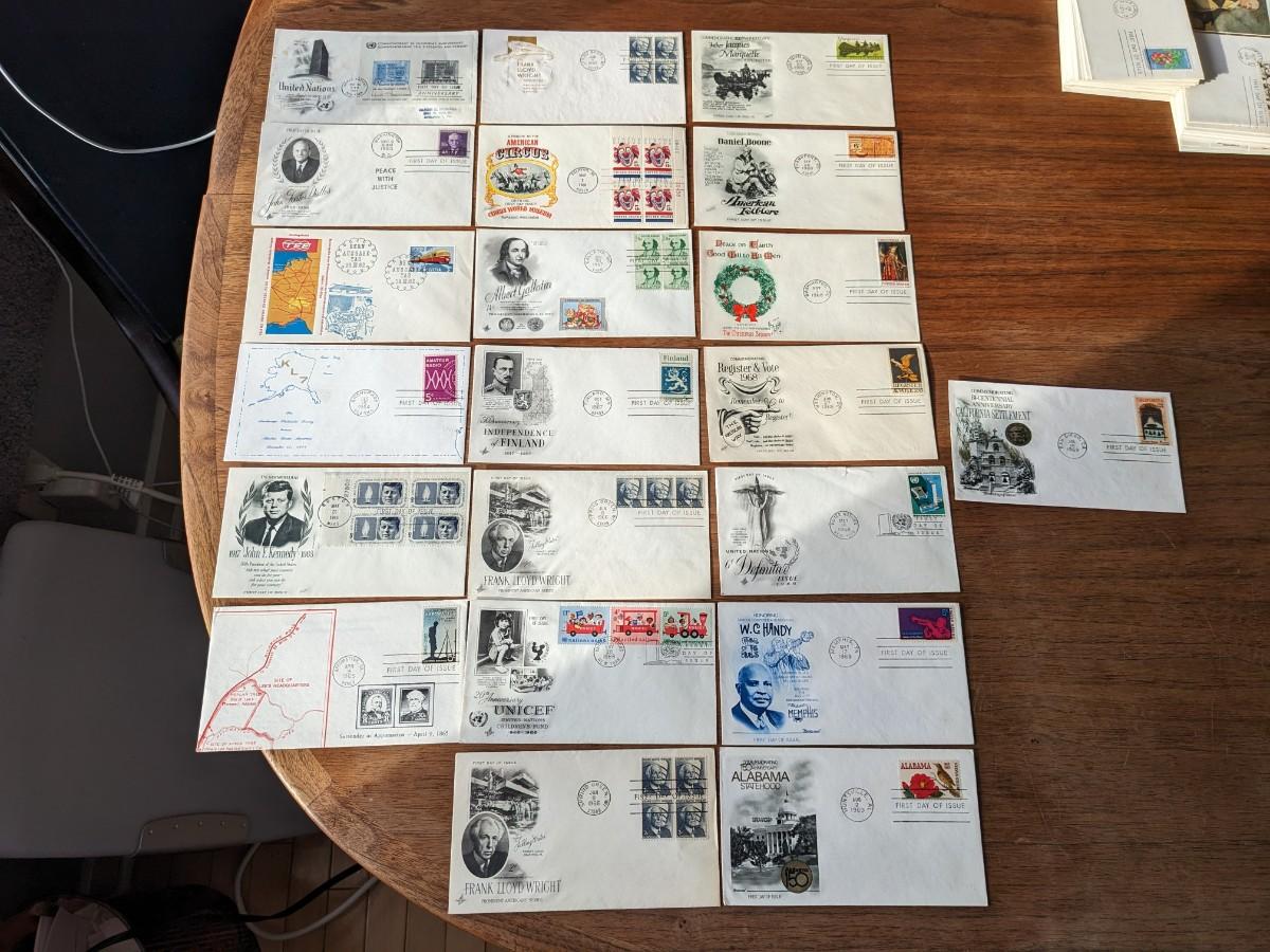 18, 1960's First Day Issue Stamps and Envelopes