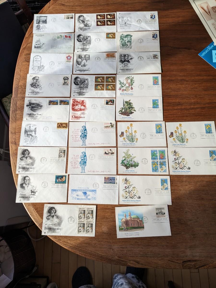 28, 1970's First Day Issue Stamps and Envelopes