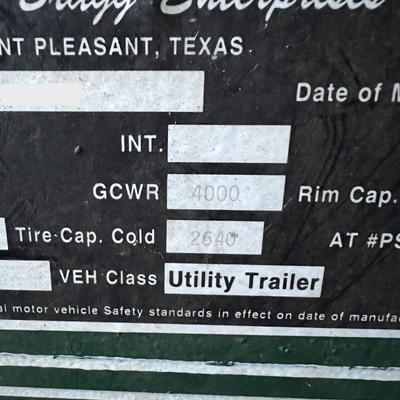 2001 Texas Bragg Rubber Lined Drop Gate Utility Equipment Trailer
