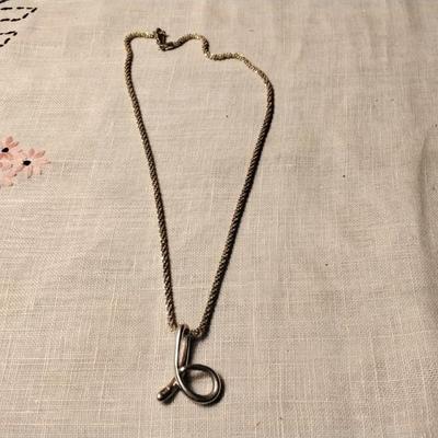 16" 925 Thick Unique Italian Chain With Modernist Retro 925 Design Pendant