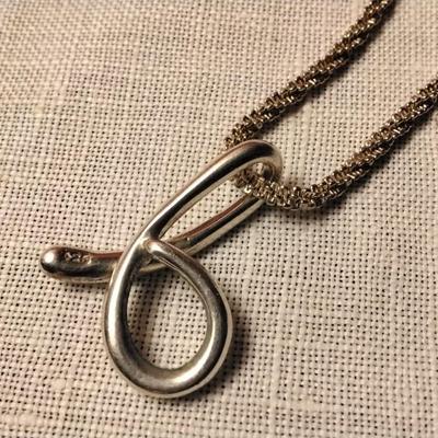 16" 925 Thick Unique Italian Chain With Modernist Retro 925 Design Pendant