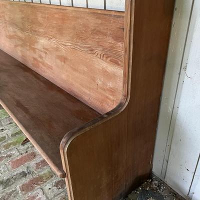 Large Antique 10 Ft Solid Wood Church Pew