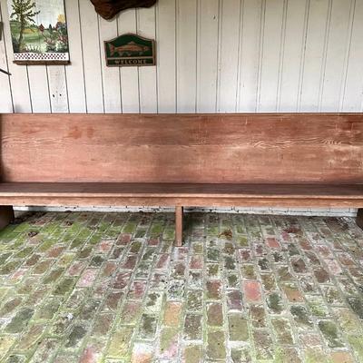 Large Antique 10 Ft Solid Wood Church Pew