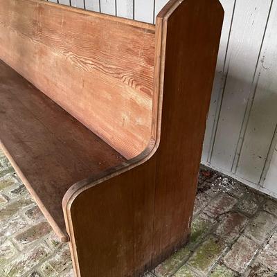 Large Antique 10 Ft Solid Wood Church Pew