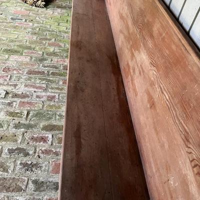 Large Antique 10 Ft Solid Wood Church Pew