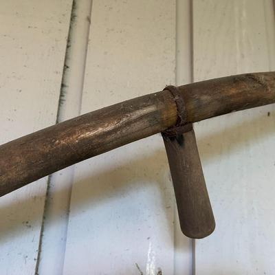 Antique Primitive Seymour Manufacturing Wood Scythe Sickle with Curved Blade