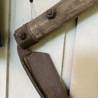 Antique Primitive Seymour Manufacturing Wood Scythe Sickle with Curved Blade