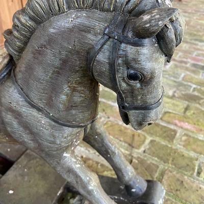 Antique Carved Wood Rocking Horse