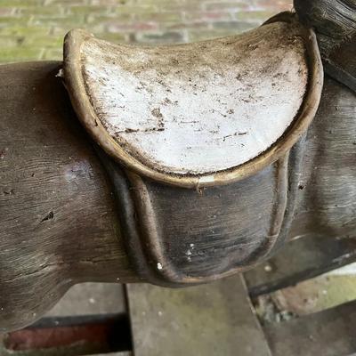 Antique Carved Wood Rocking Horse