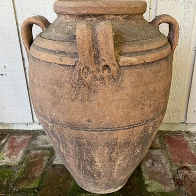 Beautiful Terracotta Clay Ceramic Urn Planter with 4 Handles