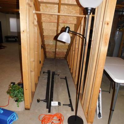 ADJUSTABLE BED FRAME, FLOOR LAMP AND EXTENSION CORD