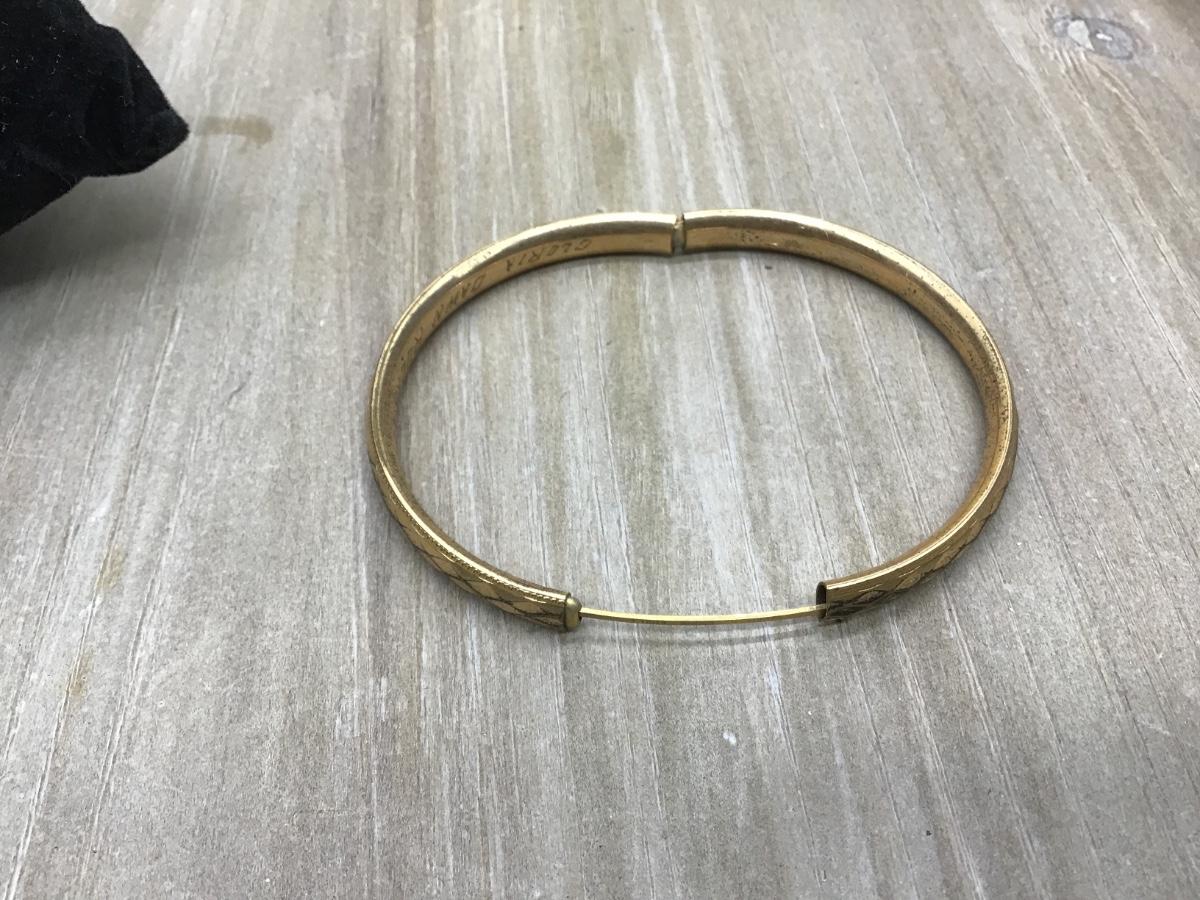 Vintage Kiddie Kraft Gold Fill Engraved Bangle Bracelet EstateSales