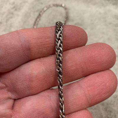 Large Sterling Braided Necklace - B203