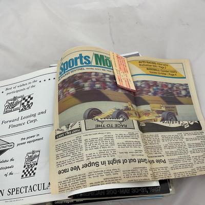 -221- RACING | Collection of Elk Heart Lake / Wisconsin Racing Magazines With Tickets