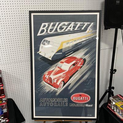 -245- RACING | Large Bugatti Automobiles Framed Poster