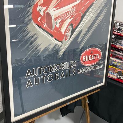 -245- RACING | Large Bugatti Automobiles Framed Poster