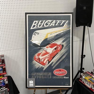 -245- RACING | Large Bugatti Automobiles Framed Poster