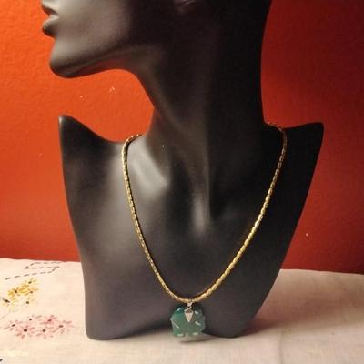 Jade Elephant On 14K GF 18" Chain