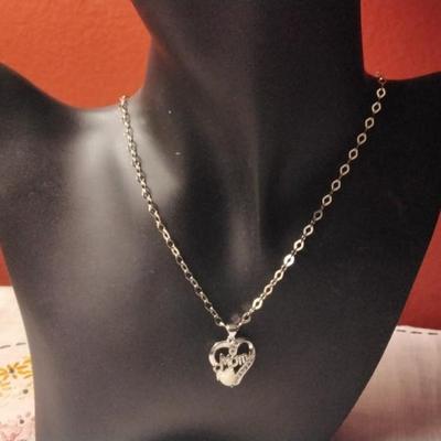 Opal and Diamond Mom â™¥ 18" Unique Italian 925 Necklace