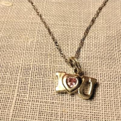I â™¥ you Amethyst 16" 925 Contessa Di Capri Necklace