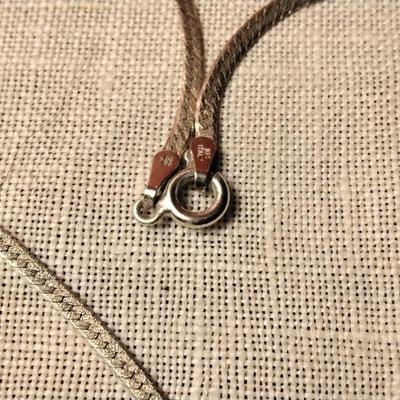 Gorgeous Mother of Pearl And Marcasites â™¥ 925  Herringbone 18" Necklace