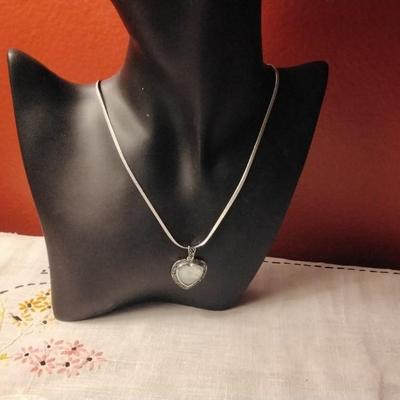 Gorgeous Mother of Pearl And Marcasites â™¥ 925  Herringbone 18" Necklace
