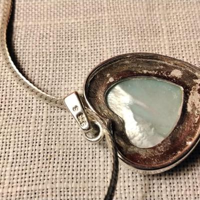 Gorgeous Mother of Pearl And Marcasites â™¥ 925  Herringbone 18" Necklace