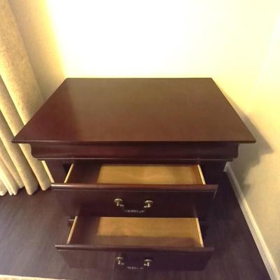 WOODEN TWO DRAWER NIGHTSTAND