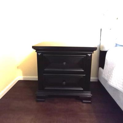 TWO DRAWER WOODEN NIGHTSTAND