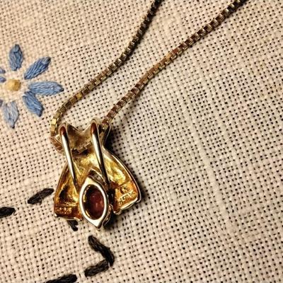 Ross & Simons Ruby and Diamond 18" Gold Vermeil Necklace