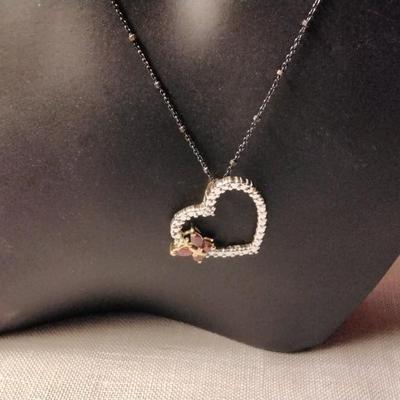 Dorothy Lang Ruby And Diamond â™¥ With Quite The Unique 18" 925 Necklace