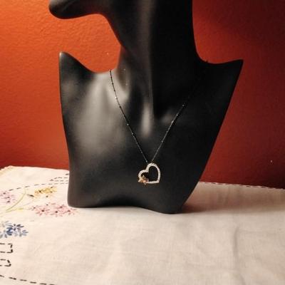 Dorothy Lang Ruby And Diamond â™¥ With Quite The Unique 18" 925 Necklace