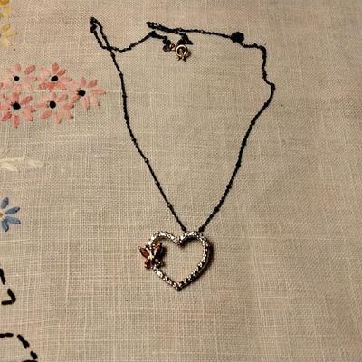 Dorothy Lang Ruby And Diamond â™¥ With Quite The Unique 18" 925 Necklace