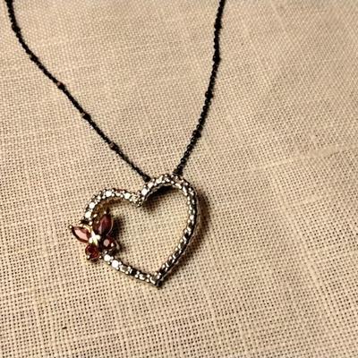Dorothy Lang Ruby And Diamond â™¥ With Quite The Unique 18" 925 Necklace