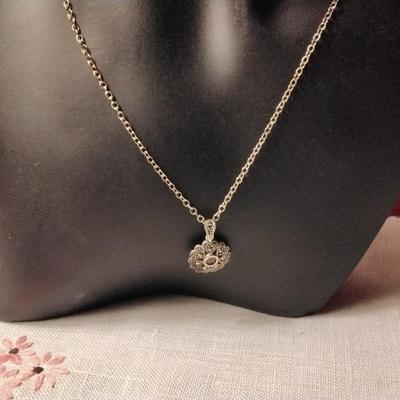 Vintage Garnets In Stunning 925 Pendant 24" 925 Necklace