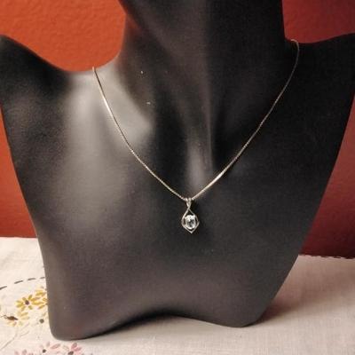 Vintage Stunning 18" 925 Aquamarine Necklace